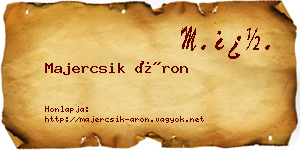 Majercsik Áron névjegykártya